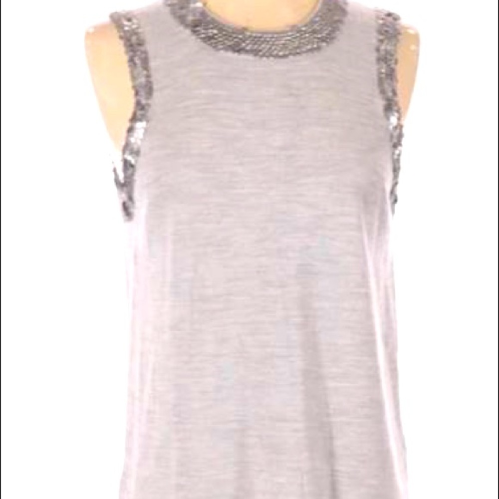 J.Crew Gray Sequin Sleeveless Sweater